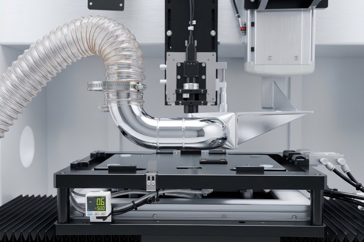 Laservall laser head executing a sub-micron process
